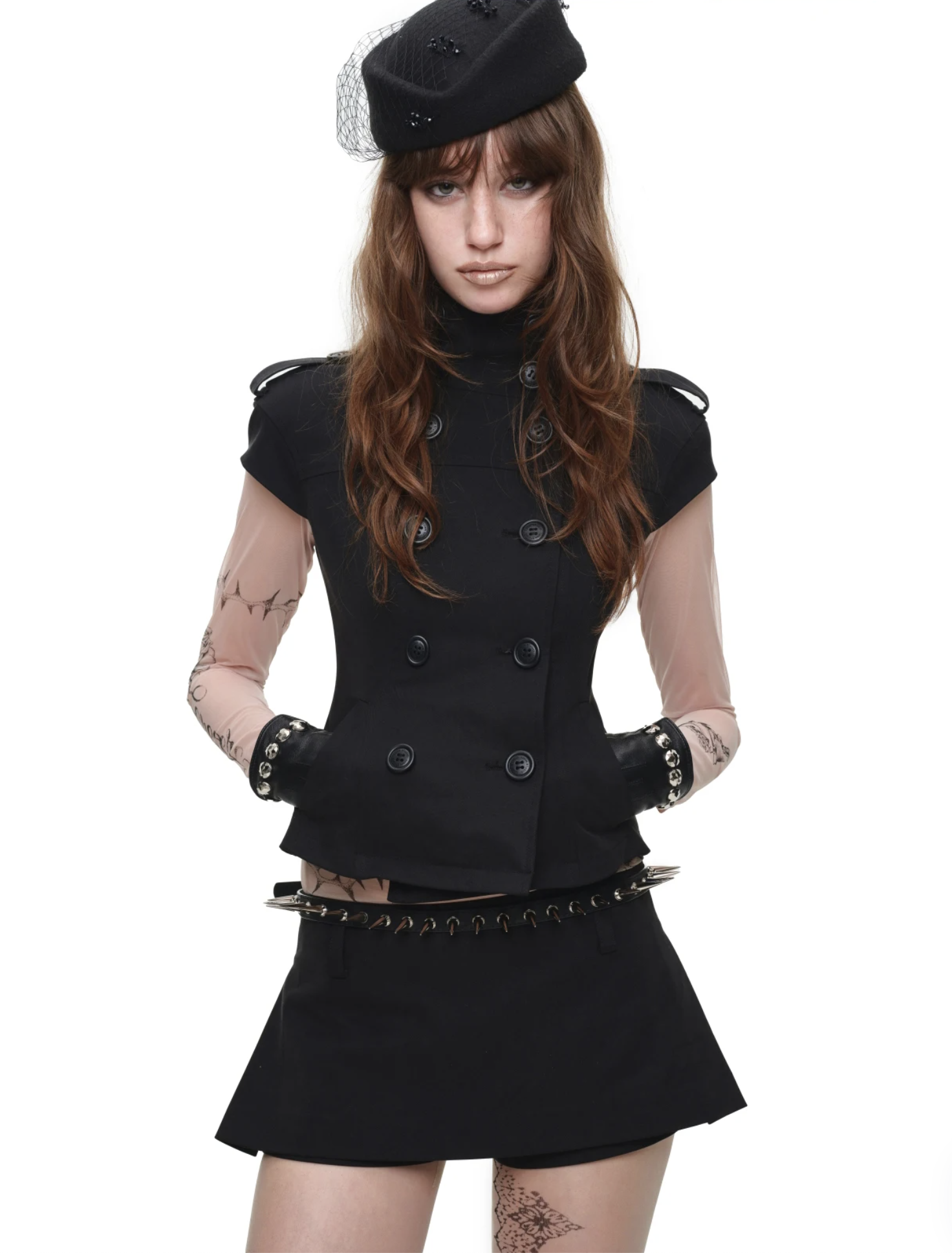 IN STOCK ♱ VICTORIA MILITARY WAISTCOAT TOP ♱ BLACK - Image 11