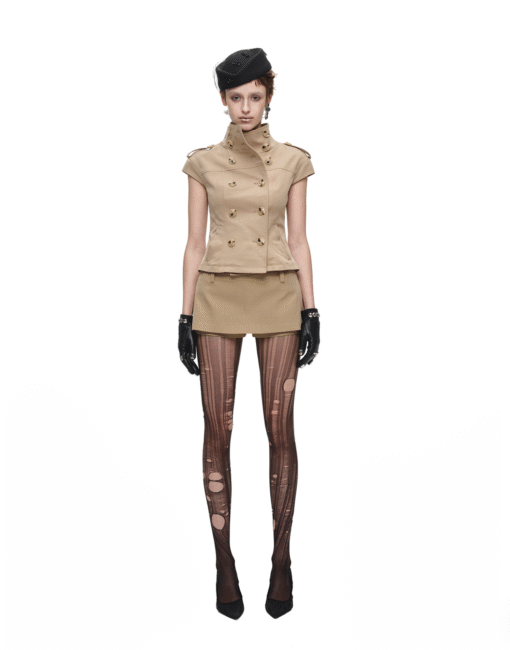 Alternative view of IN STOCK ♱ VICTORIA MILITARY WAISTCOAT TOP ♱ BEIGE