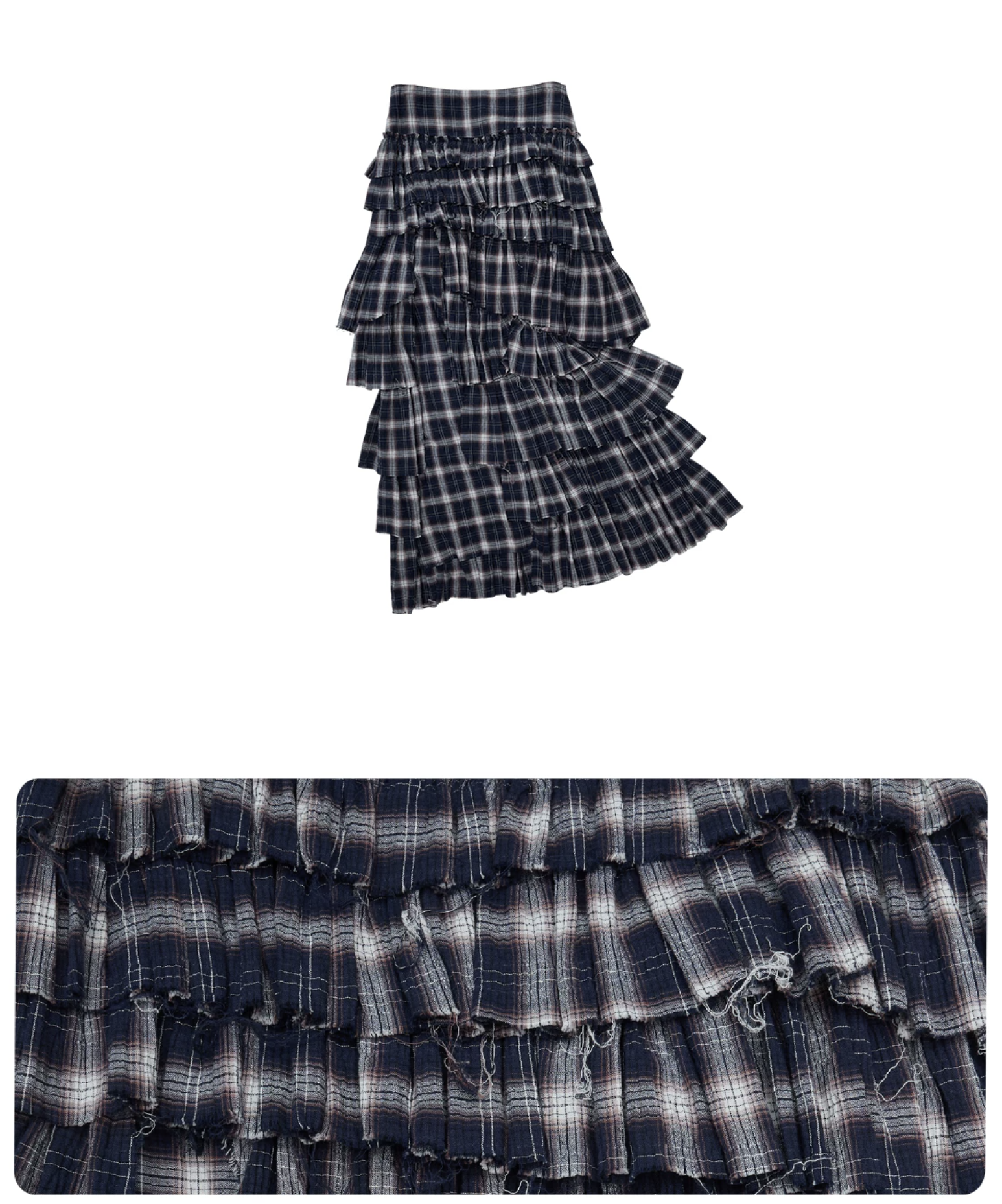 IN STOCK ♱ GRUNGE CHECK RUFFLE SKIRT - Image 6