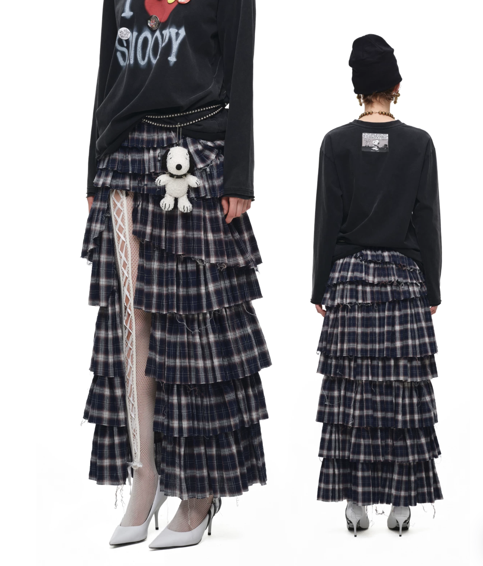IN STOCK ♱ GRUNGE CHECK RUFFLE SKIRT - Image 12