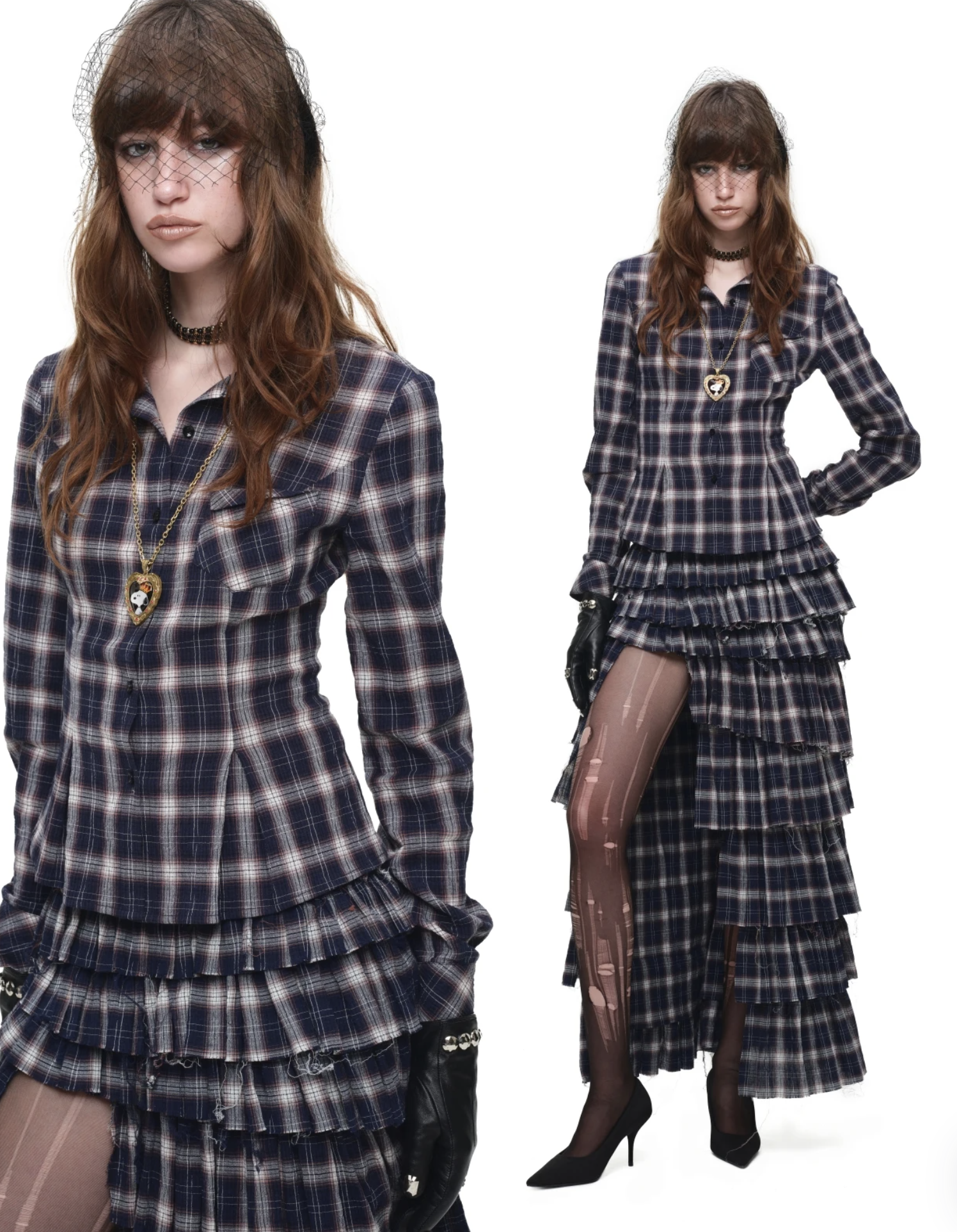 IN STOCK ♱ GRUNGE CHECK RUFFLE SKIRT - Image 10