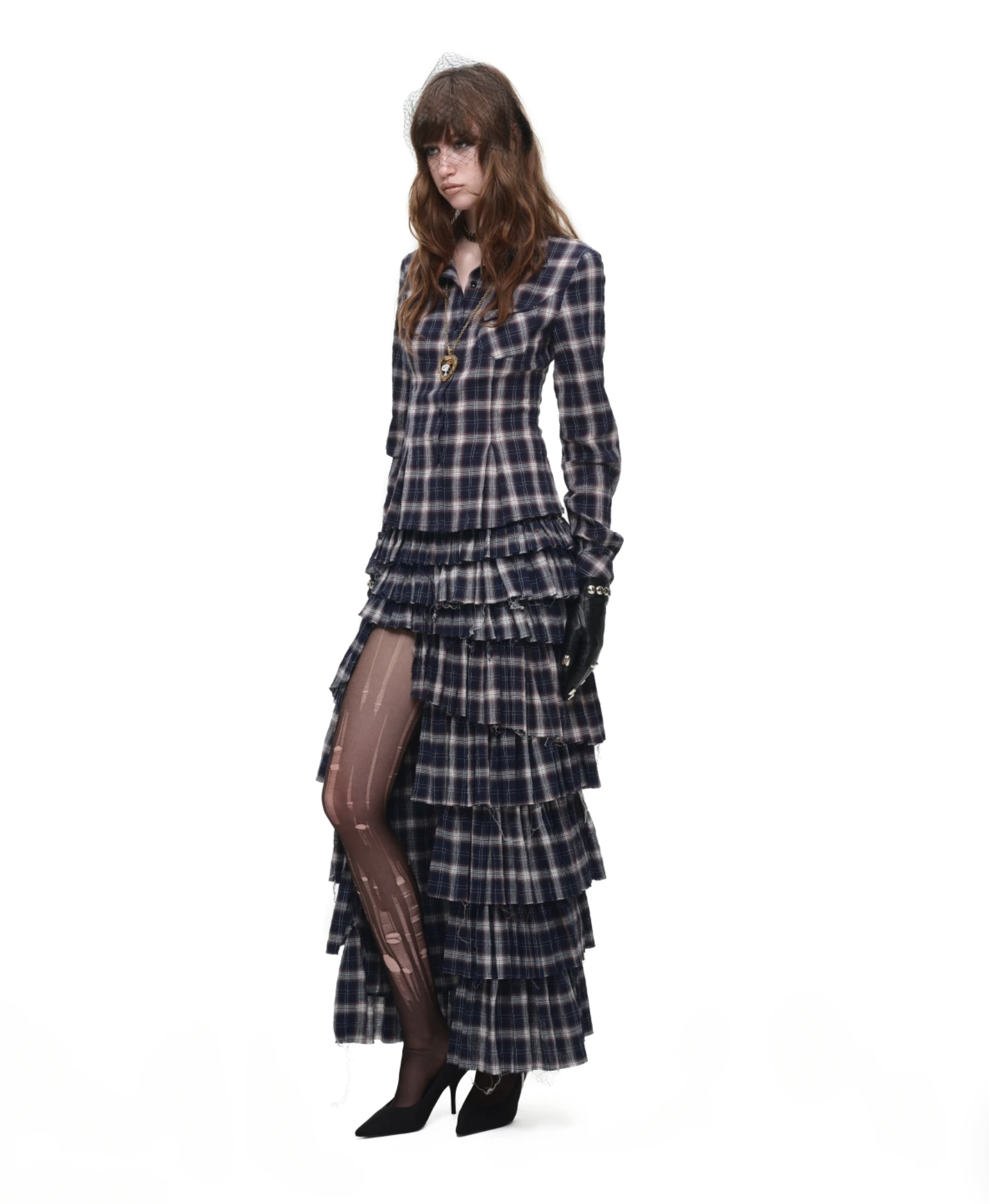IN STOCK ♱ GRUNGE CHECK RUFFLE SKIRT - Image 8