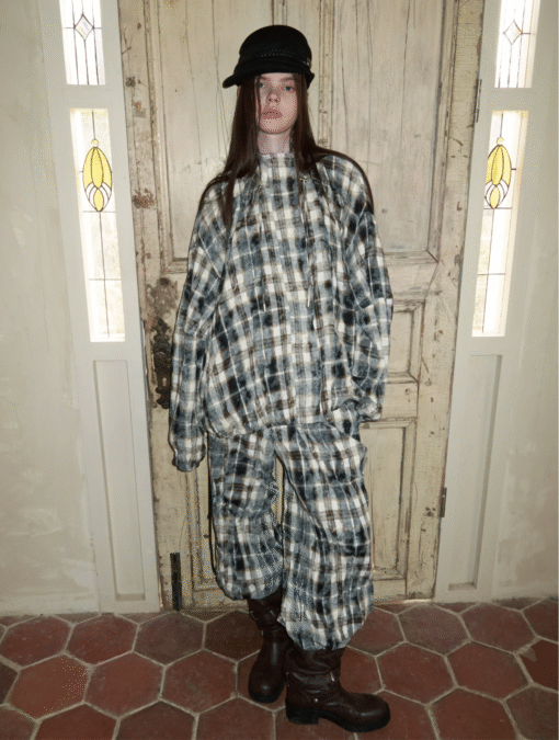 IN STOCK ♱ PLAID FUZZY ZIP-UP JACKET & PANTS