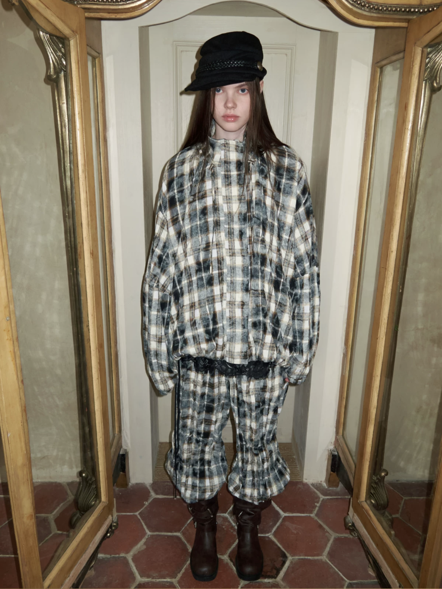IN STOCK ♱ PLAID FUZZY ZIP-UP JACKET & PANTS - Image 12