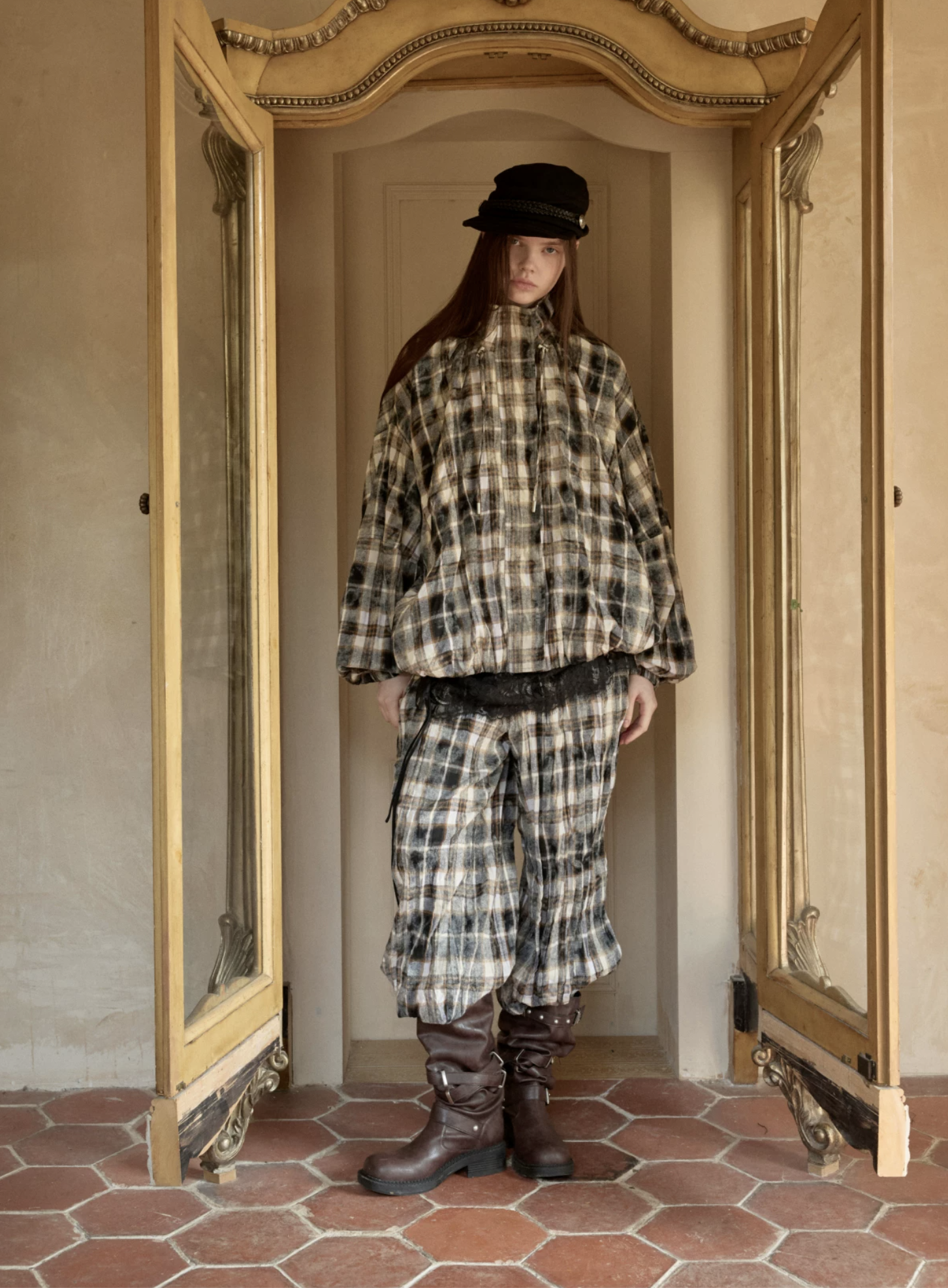 IN STOCK ♱ PLAID FUZZY ZIP-UP JACKET & PANTS - Image 13
