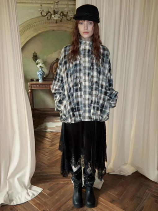 Alternative view of IN STOCK ♱ PLAID FUZZY ZIP-UP JACKET & PANTS