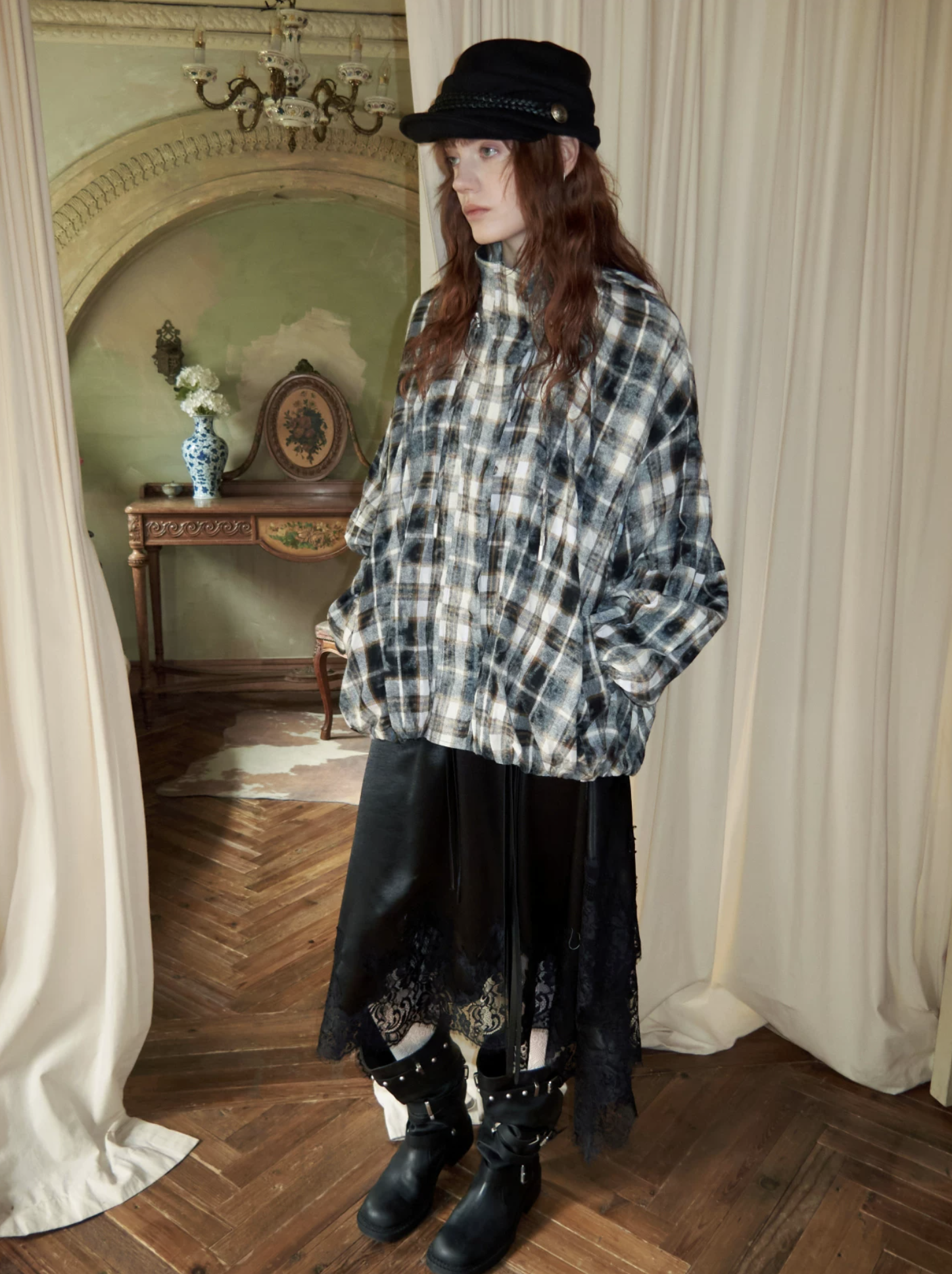 IN STOCK ♱ PLAID FUZZY ZIP-UP JACKET & PANTS - Image 8