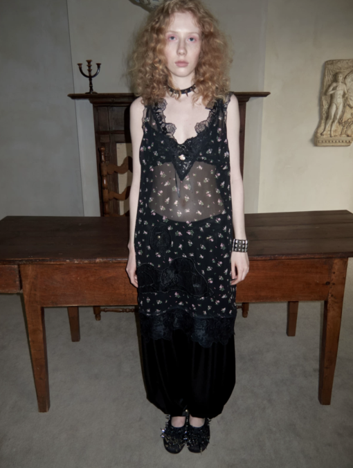 Alternative view of IN STOCK ♱ 1JINN x SNOOPY ੯‧̀͡⬮ SLEEPY DOG LACE SLIP DRESS or LONGLINE TOP - 2colors