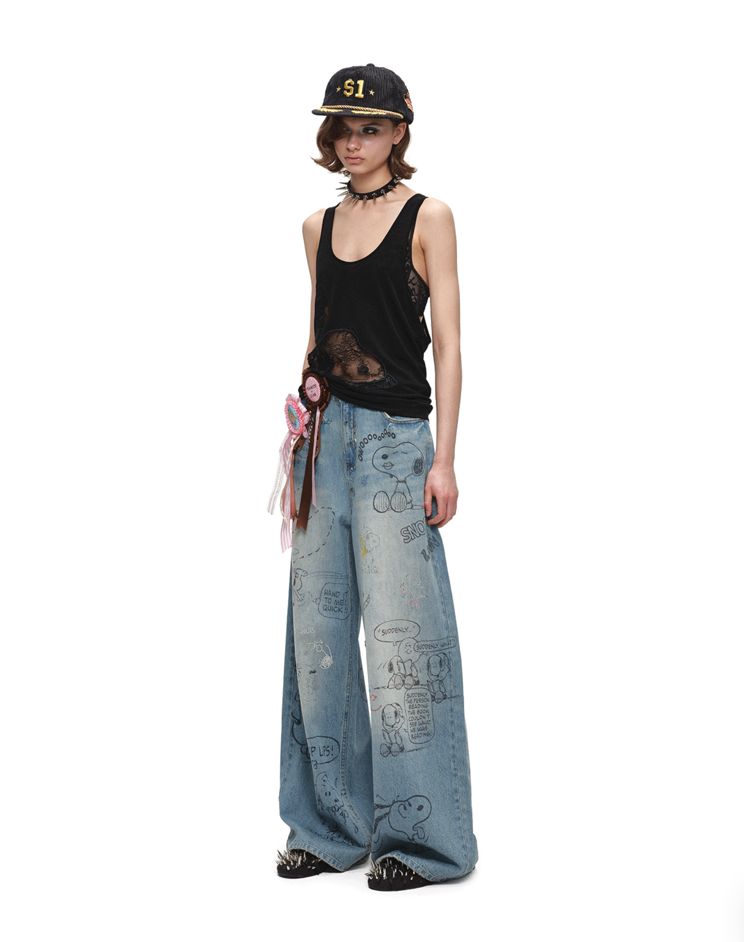 ♱ 1JINN x SNOOPY ੯‧̀͡⬮ SLEEPY DOG LAYERED 2-PIECE TOP - 2colors - Image 27