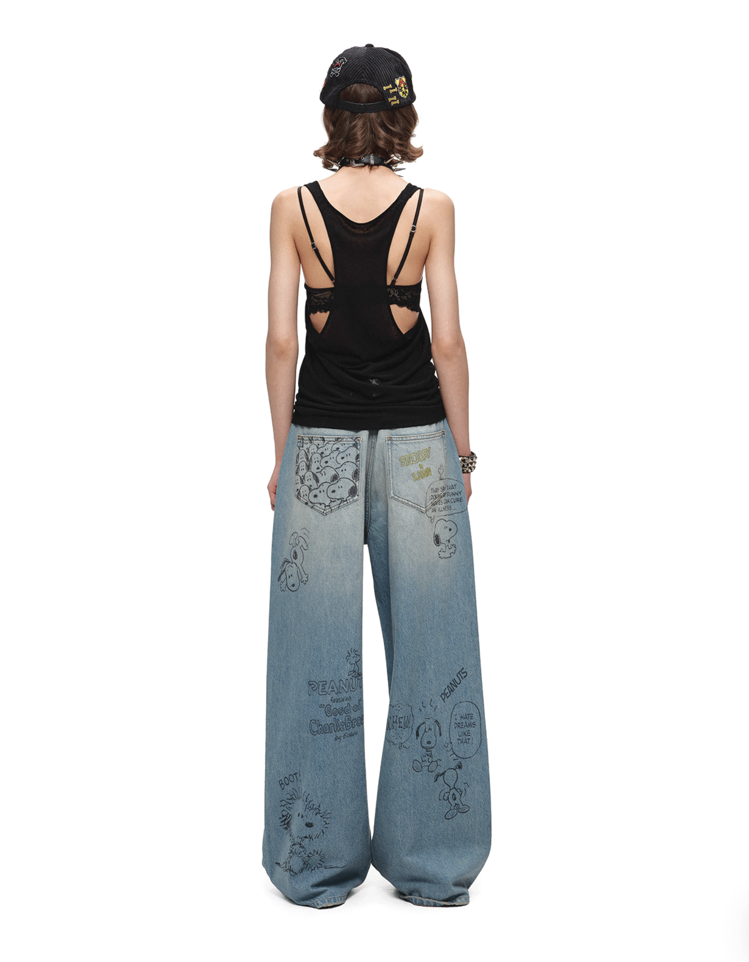 ♱ 1JINN x SNOOPY ੯‧̀͡⬮ SLEEPY DOG LAYERED 2-PIECE TOP - 2colors - Image 28
