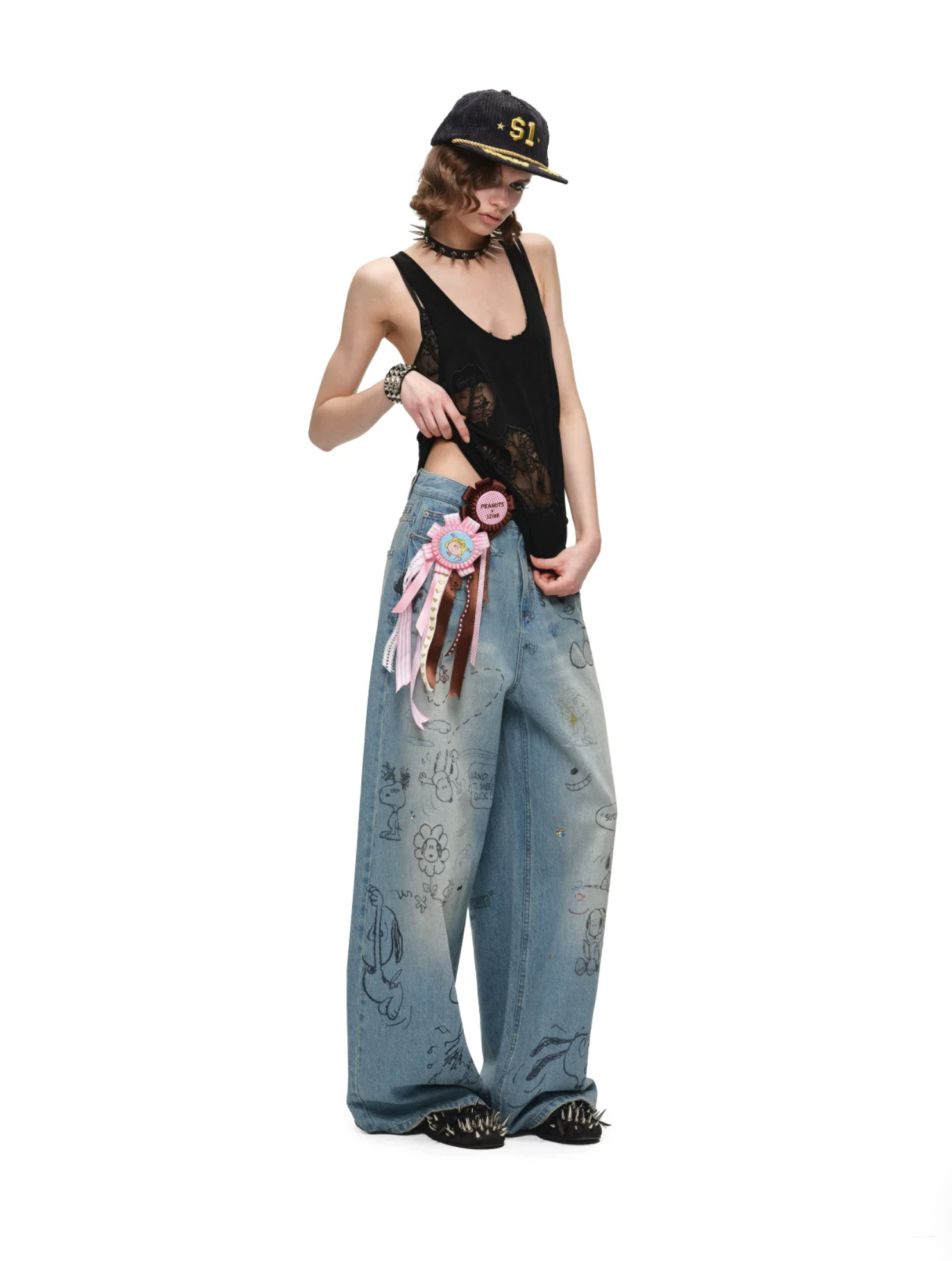 ♱ 1JINN x SNOOPY ੯‧̀͡⬮ SLEEPY DOG LAYERED 2-PIECE TOP - 2colors - Image 22