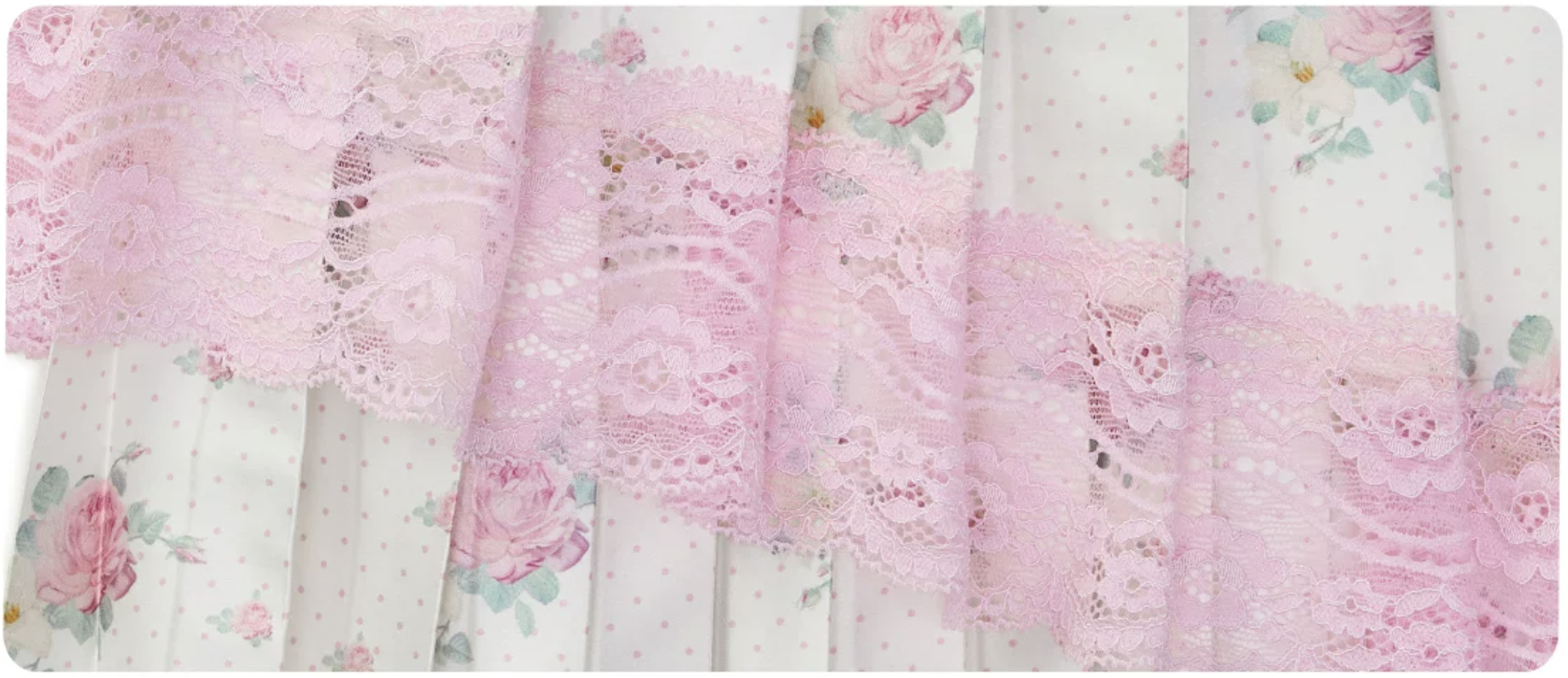 ♱ 1JINN x SNOOPY ੯‧̀͡⬮ ASYMMETRIC LACE PLEATED MIDI SKIRT - 3colors - Image 10