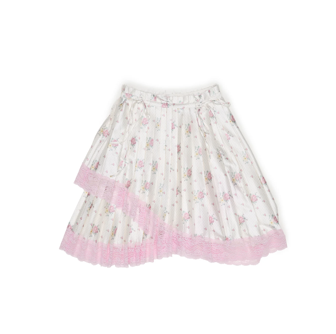 ♱ 1JINN x SNOOPY ੯‧̀͡⬮ ASYMMETRIC LACE PLEATED MIDI SKIRT - 3colors - Image 21