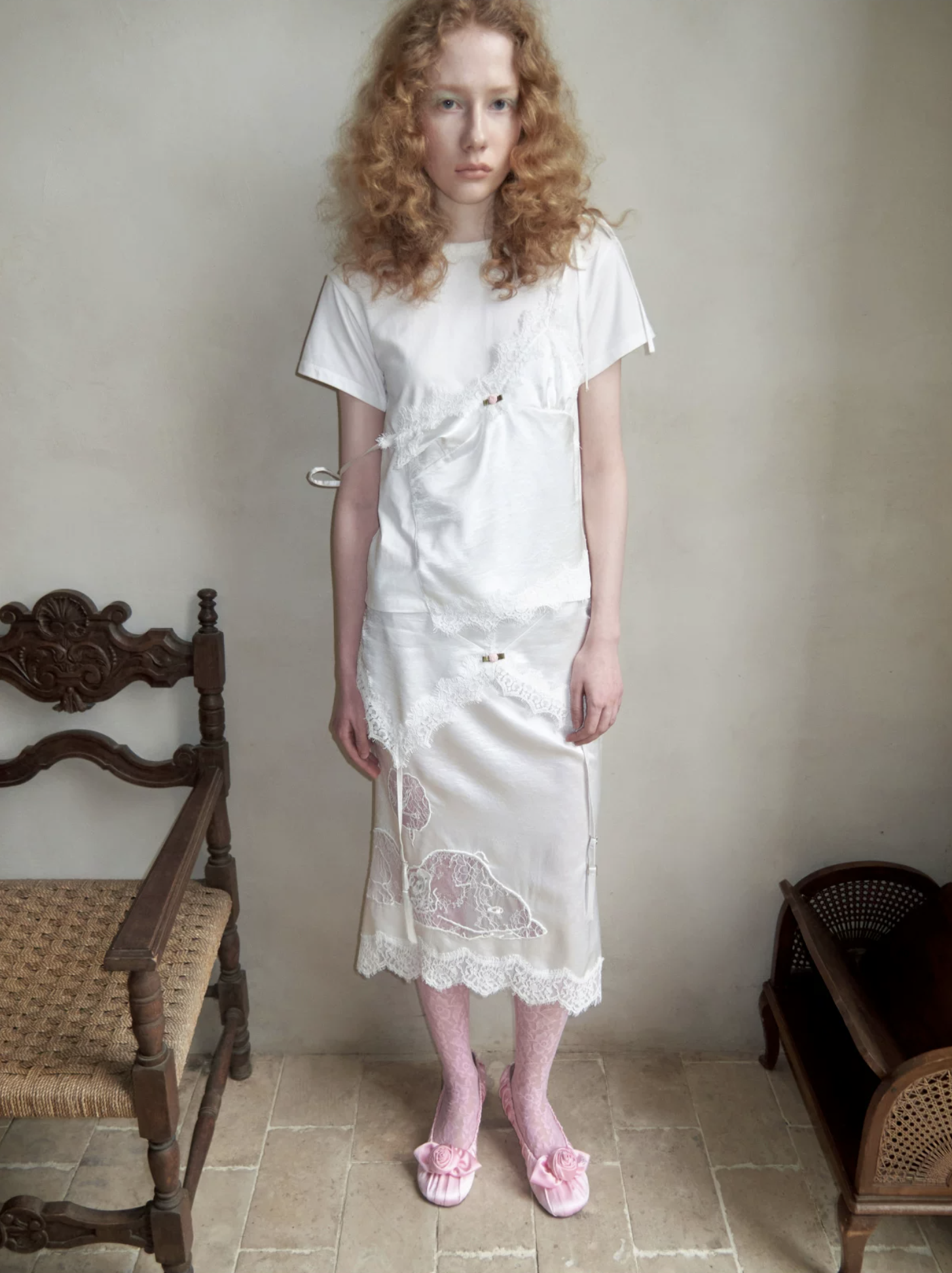 ♱ 1JINN x SNOOPY ੯‧̀͡⬮ LACE SATIN LAYERED T-SHIRT - 2colors - Image 10