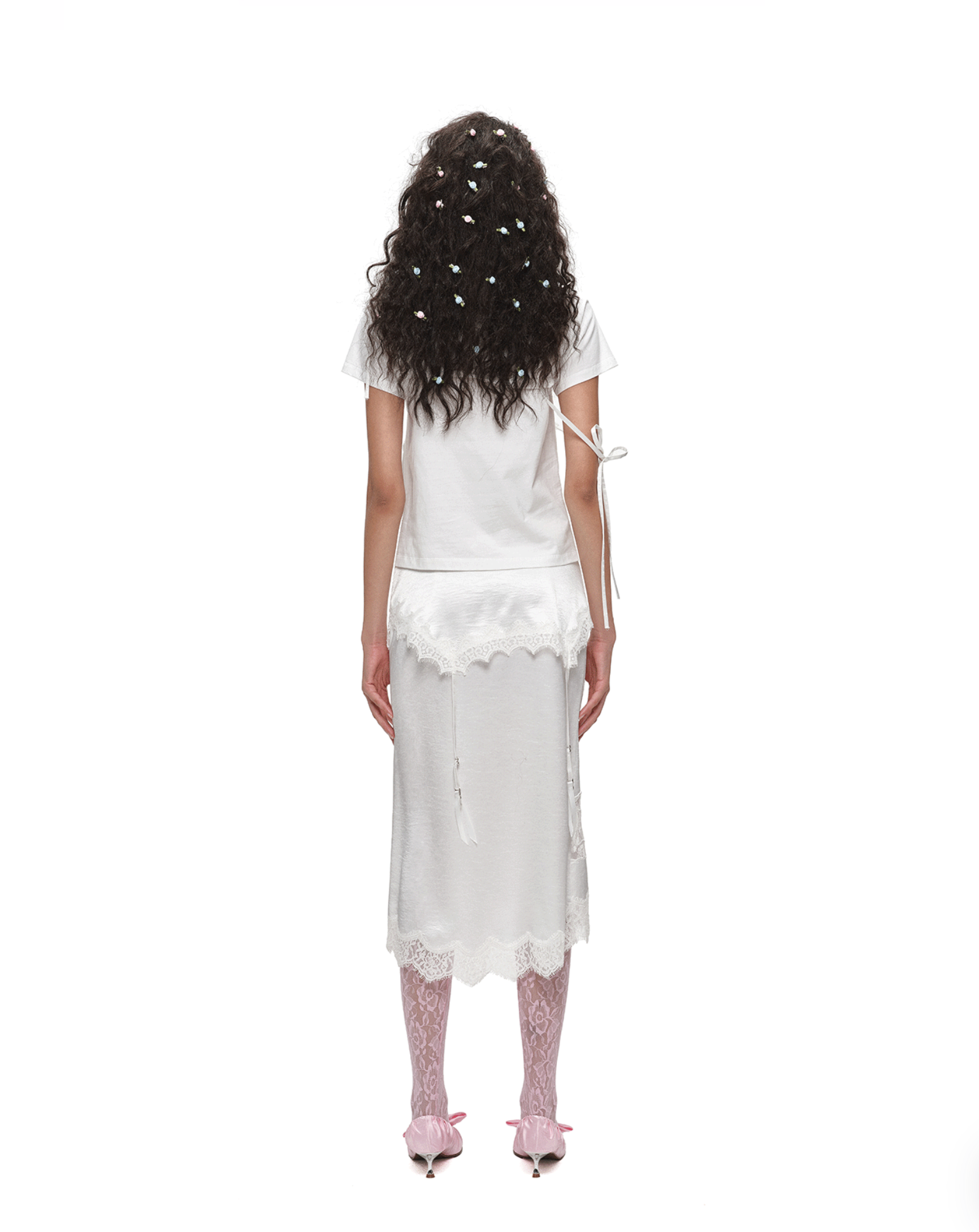 ♱ 1JINN x SNOOPY ੯‧̀͡⬮ LACE SATIN LAYERED T-SHIRT - 2colors - Image 14