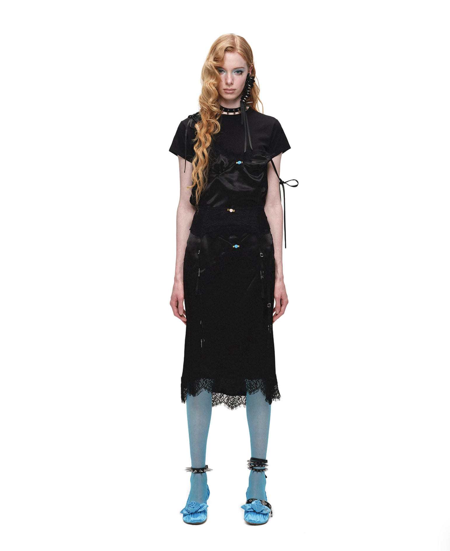 ♱ 1JINN x SNOOPY ੯‧̀͡⬮ LACE SATIN LAYERED T-SHIRT - 2colors - Image 16