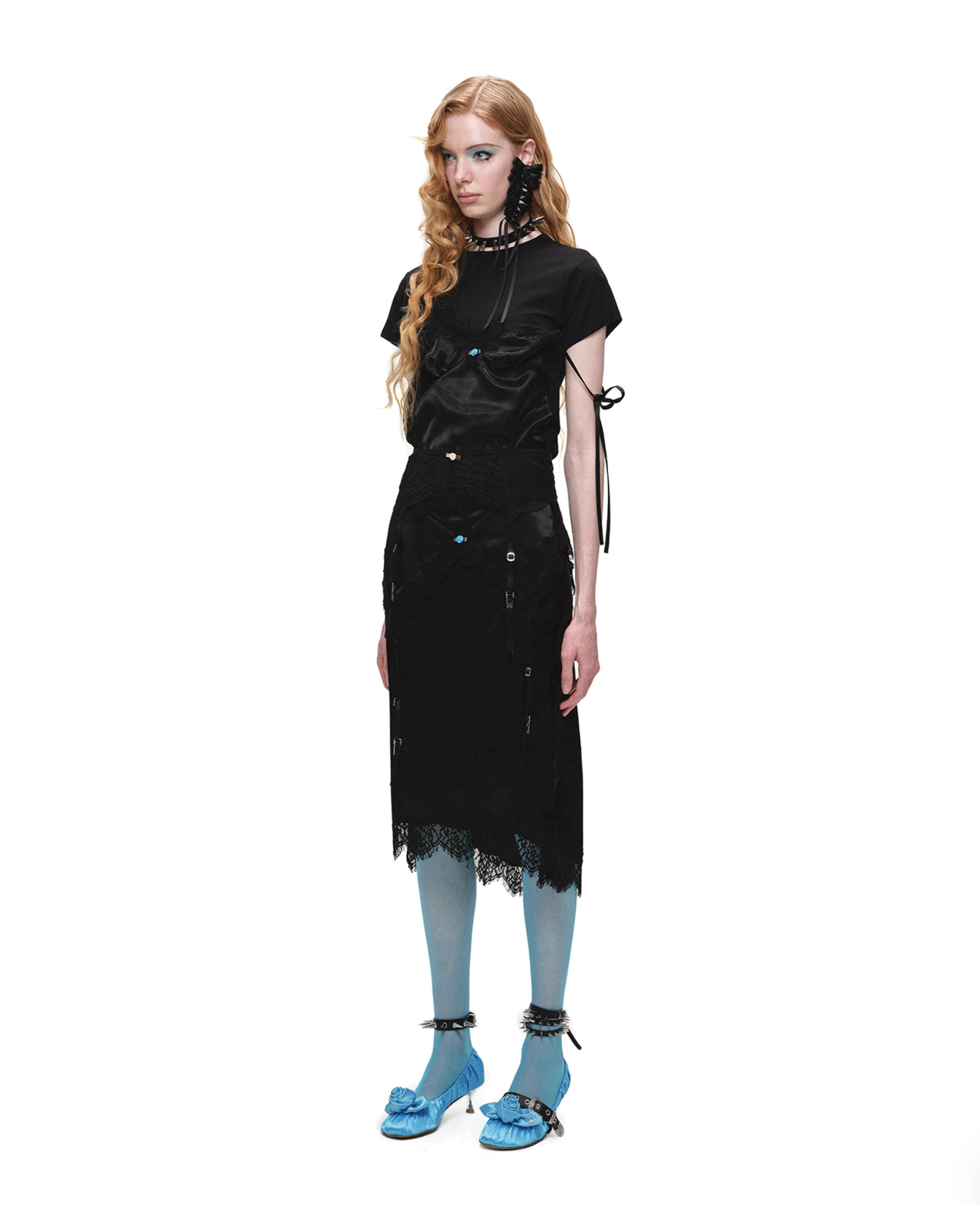 ♱ 1JINN x SNOOPY ੯‧̀͡⬮ LACE SATIN LAYERED T-SHIRT - 2colors - Image 17