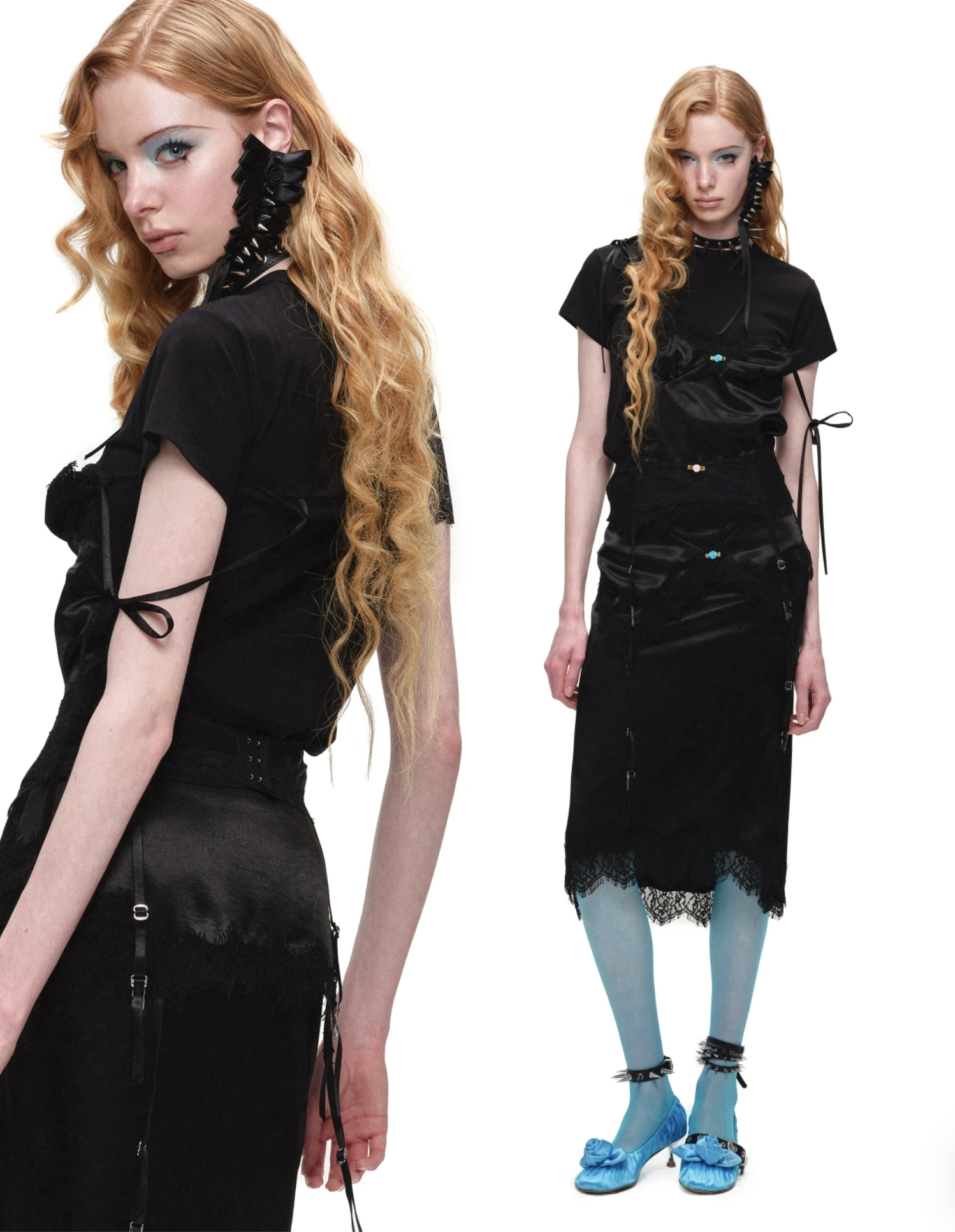 ♱ 1JINN x SNOOPY ੯‧̀͡⬮ LACE SATIN LAYERED T-SHIRT - 2colors - Image 19