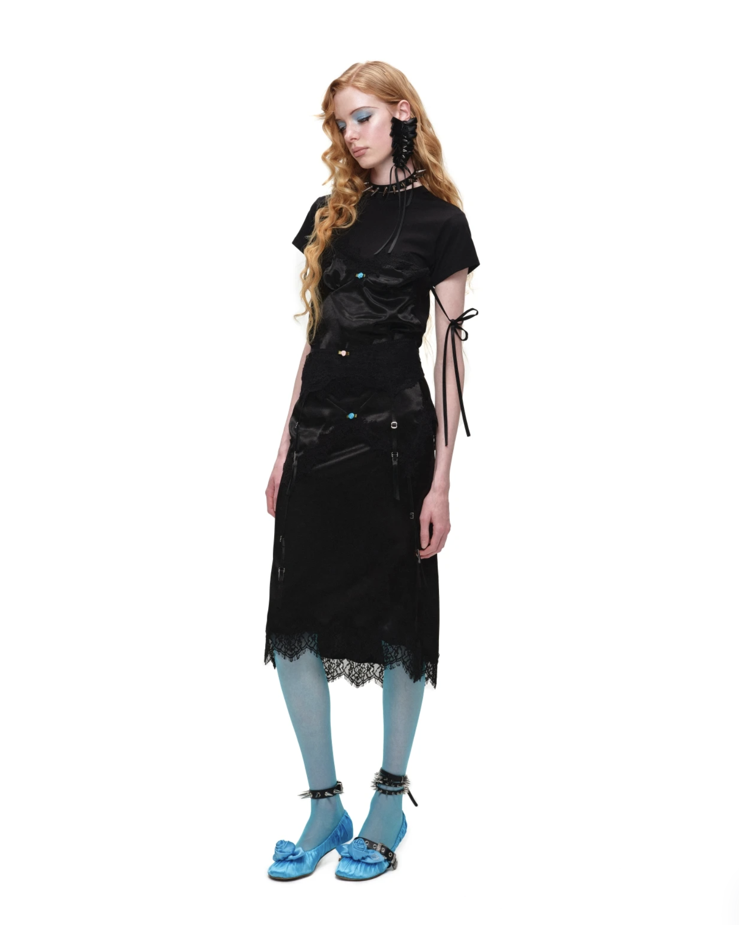 ♱ 1JINN x SNOOPY ੯‧̀͡⬮ LACE SATIN LAYERED T-SHIRT - 2colors - Image 20