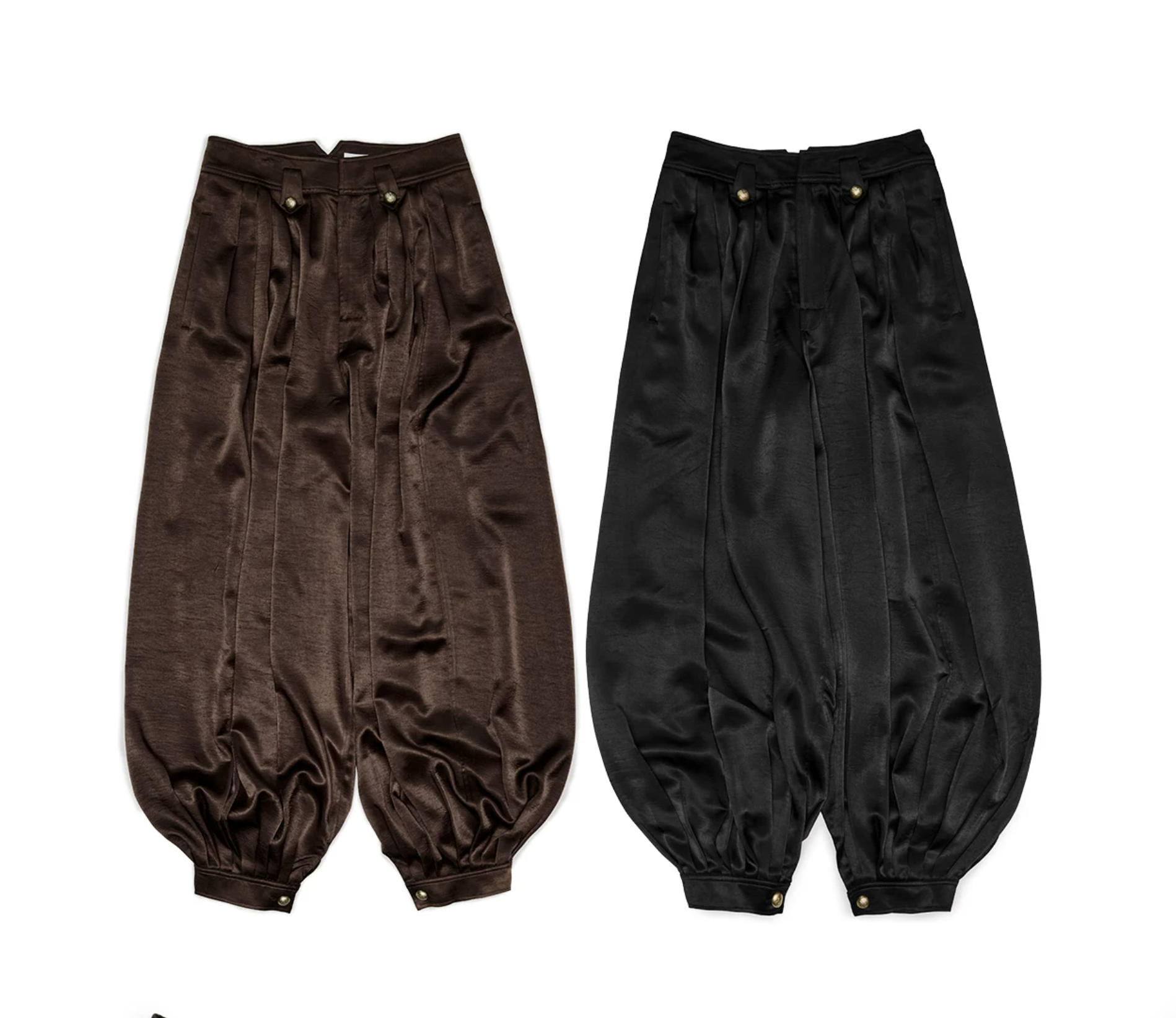 ♱ 1JINN x SNOOPY ੯‧̀͡⬮ SATIN PLEATED BALLOON PANTS - 2colors - Image 4