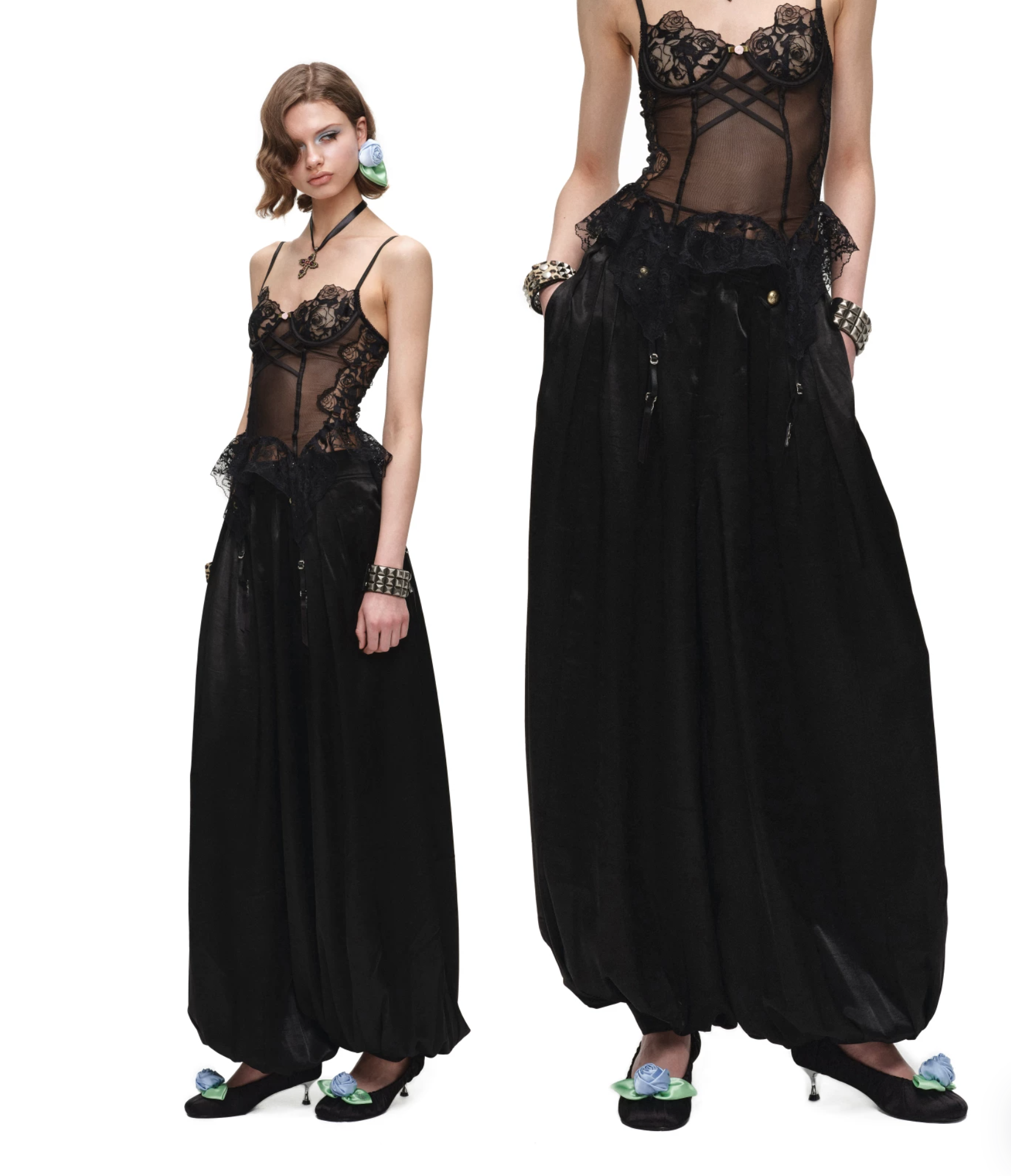 ♱ 1JINN x SNOOPY ੯‧̀͡⬮ SATIN PLEATED BALLOON PANTS - 2colors - Image 9
