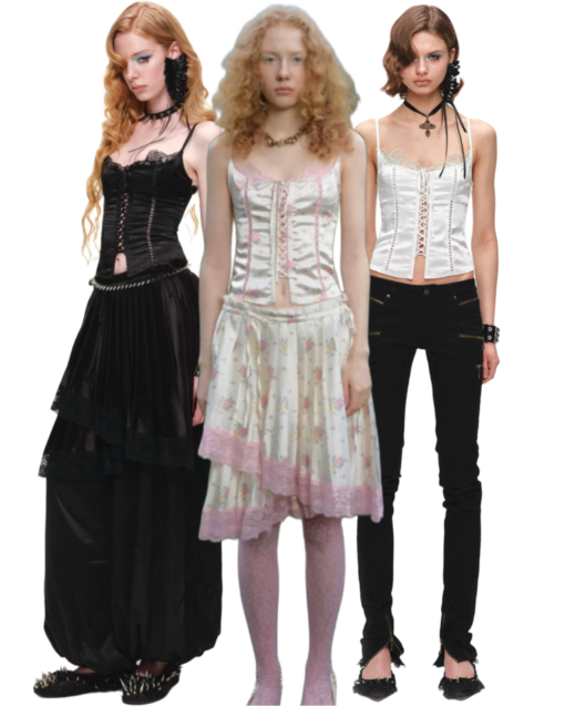 IN STOCK ♱ LACE-UP SATIN CORSET CAMI - 3colors