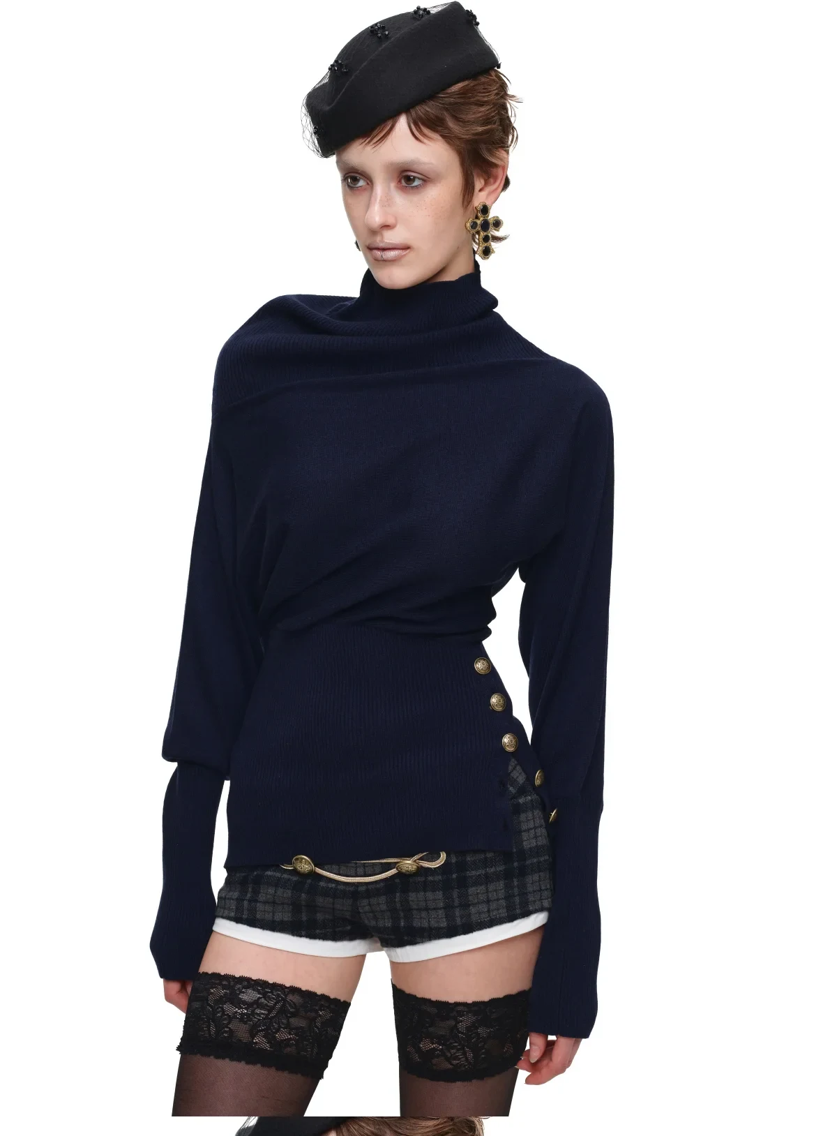 1jinn acetate cashmere off shoulder slouch knit top 5