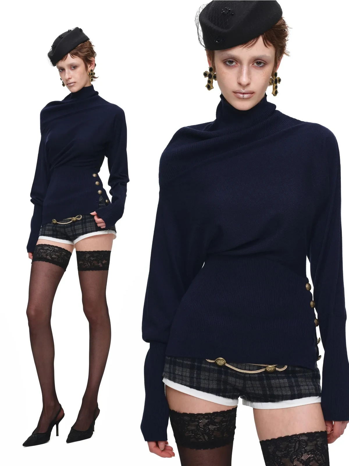 1jinn acetate cashmere off shoulder slouch knit top 10