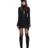 1jinn acetate high neck distressed knit dress 2