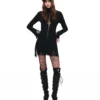 1jinn acetate high neck distressed knit dress 9