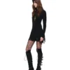 1jinn acetate high neck distressed knit dress 11