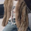 1jinn hand woven rabbit fur coat raccoon collar 3