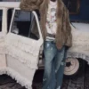 1jinn hand woven rabbit fur coat raccoon collar 7