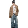 1jinn hand woven rabbit fur coat raccoon collar 12