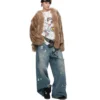 1jinn hand woven rabbit fur coat raccoon collar 15