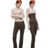1JINN lace cross rhinestone turtleneck