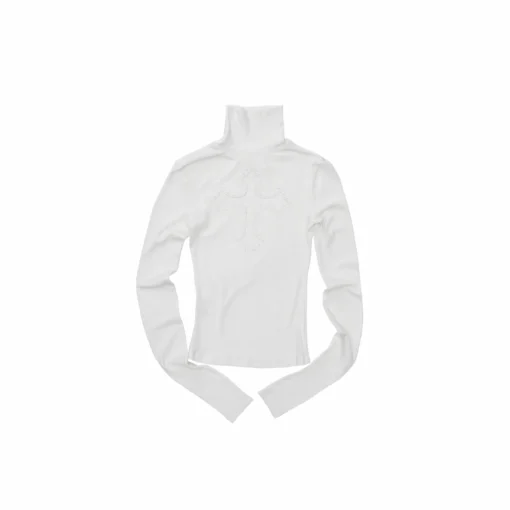 1jinn lace cross rhinestone turtleneck 4colors