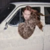 1JINN leopard faux fur cropped jacket