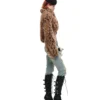 1JINN leopard faux fur cropped jacket