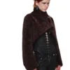 1JINN leopard faux fur cropped jacket