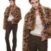 1JINN leopard faux fur cropped jacket