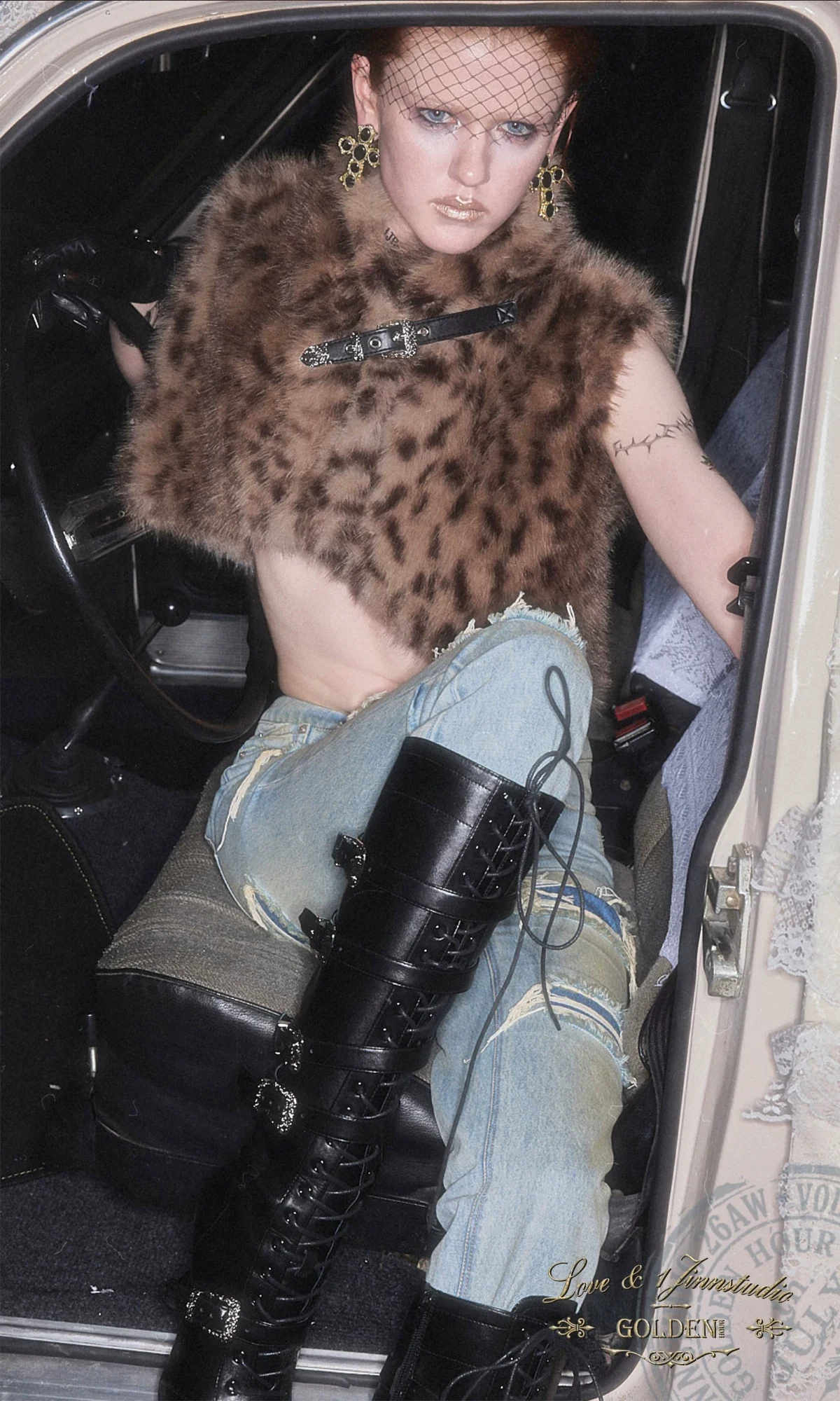 IN STOCK ♱ 1JINN LEOPARD FAUX FUR CROPPED VEST - 2colors - Image 13