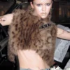 1JINN leopard faux fur cropped vest
