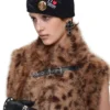 1JINN leopard faux fur cropped vest