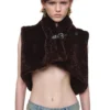 1JINN leopard faux fur cropped vest