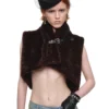 1JINN leopard faux fur cropped vest