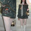 1JINN off-shoulder camo sweatshirt