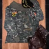 1JINN off-shoulder camo sweatshirt