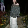 1JINN off-shoulder camo sweatshirt