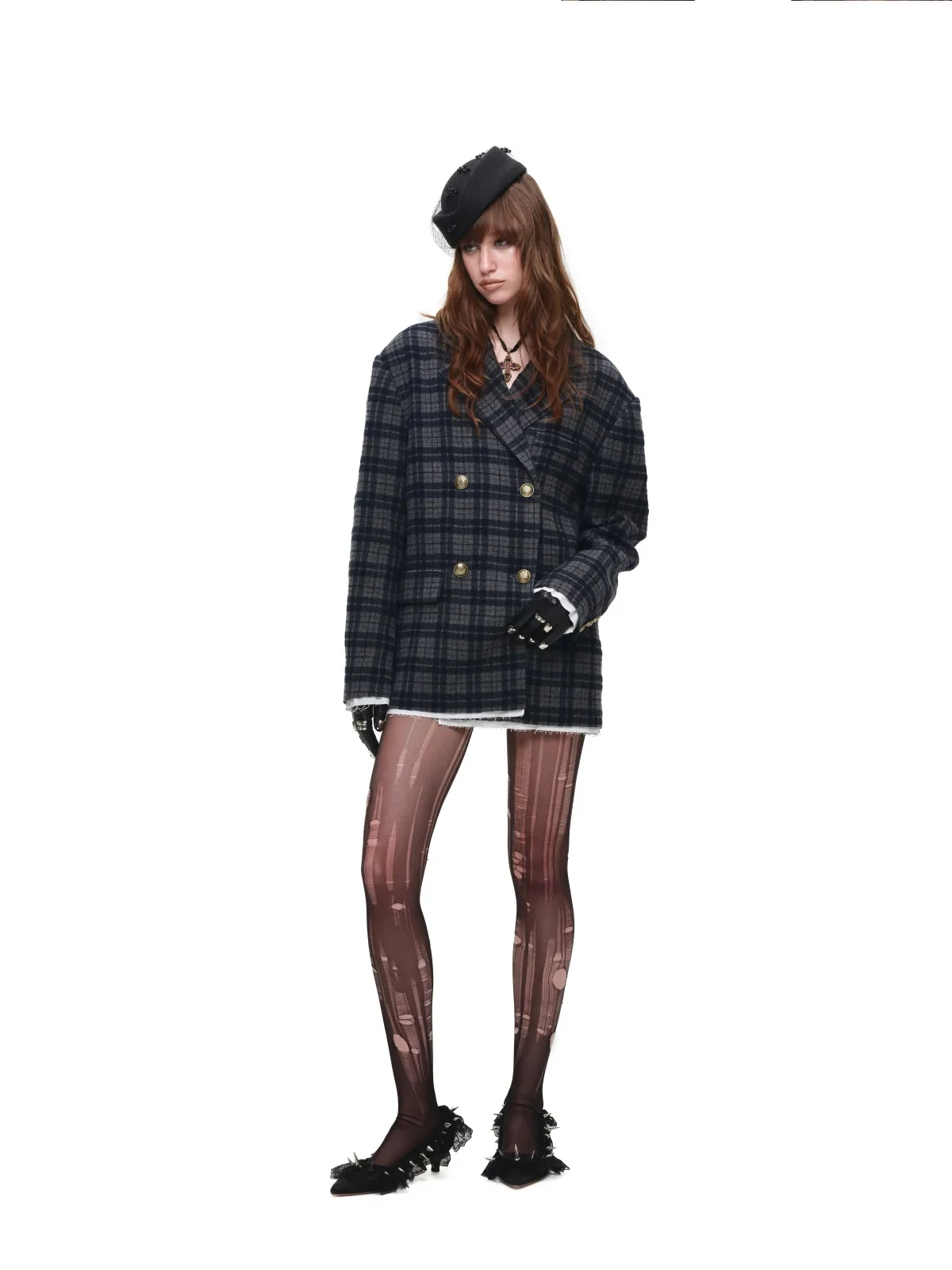 1jinn oversized check wool blazer 5